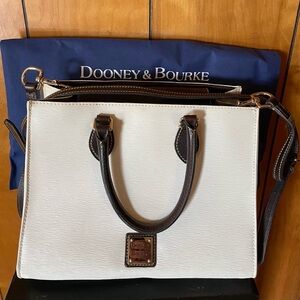Dooney & Bourke Cream and Brown Satchel
